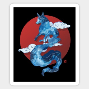 Japanese Style Night Fox Sticker